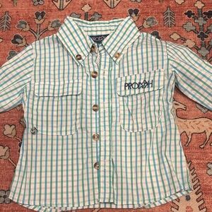 Prodoh Kids Green Checkered fishing Shirt